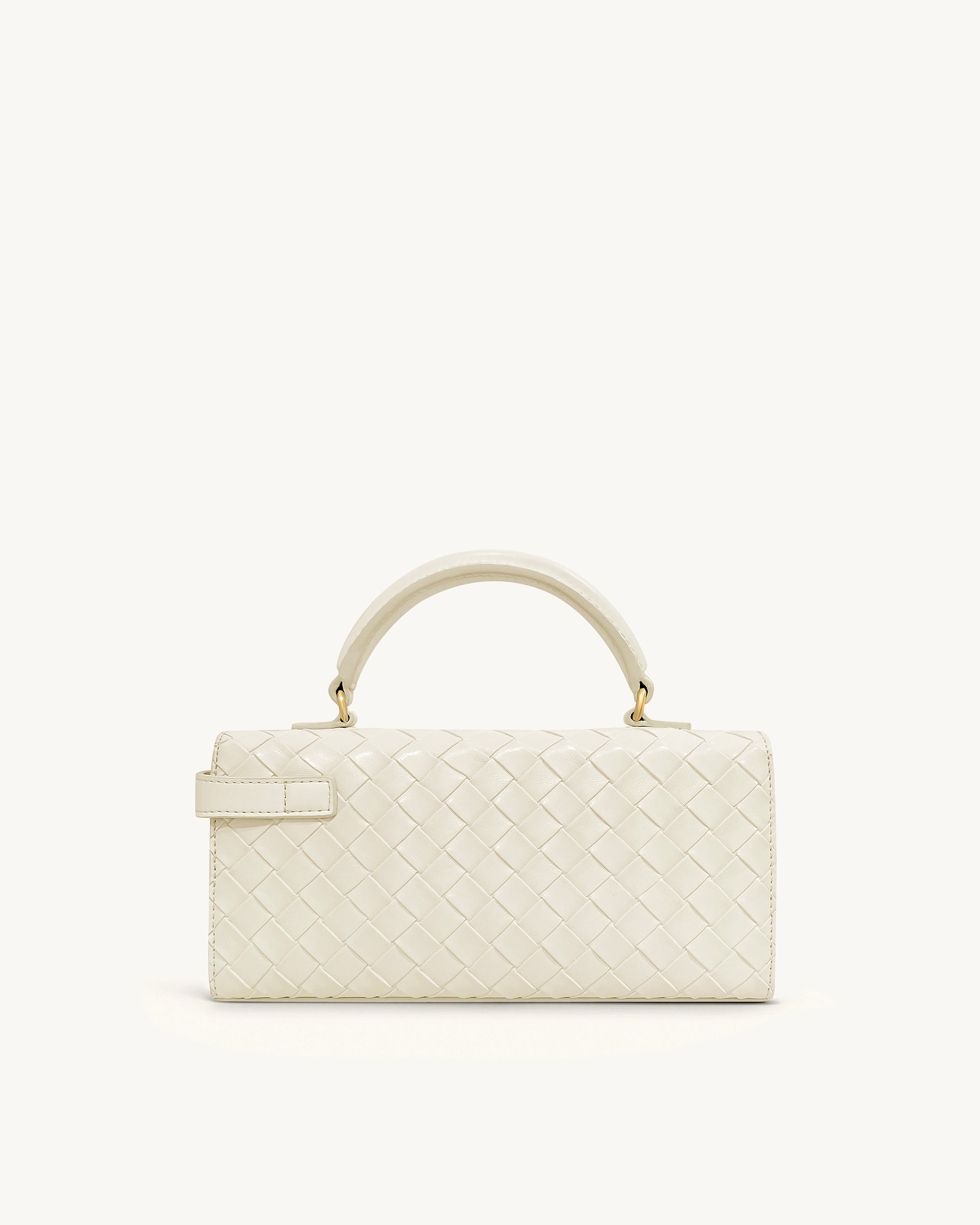 Keyla Weave Texture Top Handle Bag - White