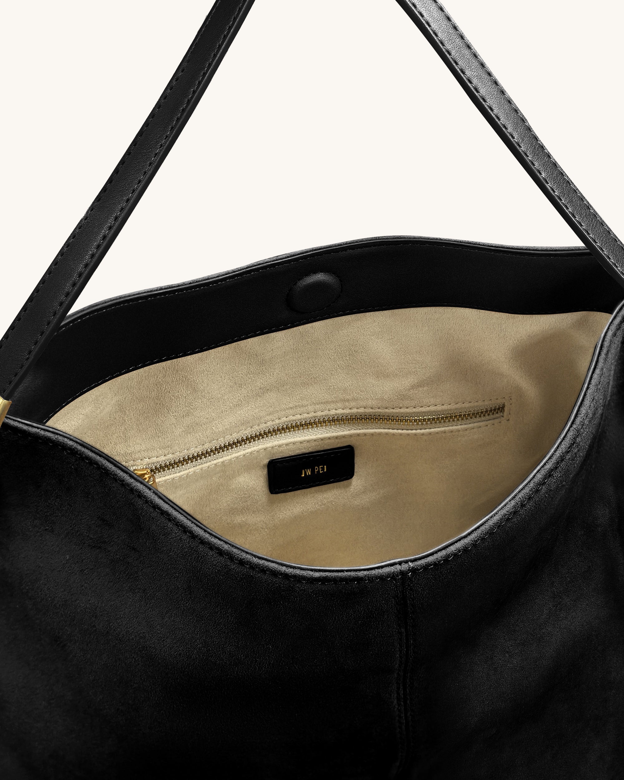 Nina Metal Charm Hobo Bag - Black