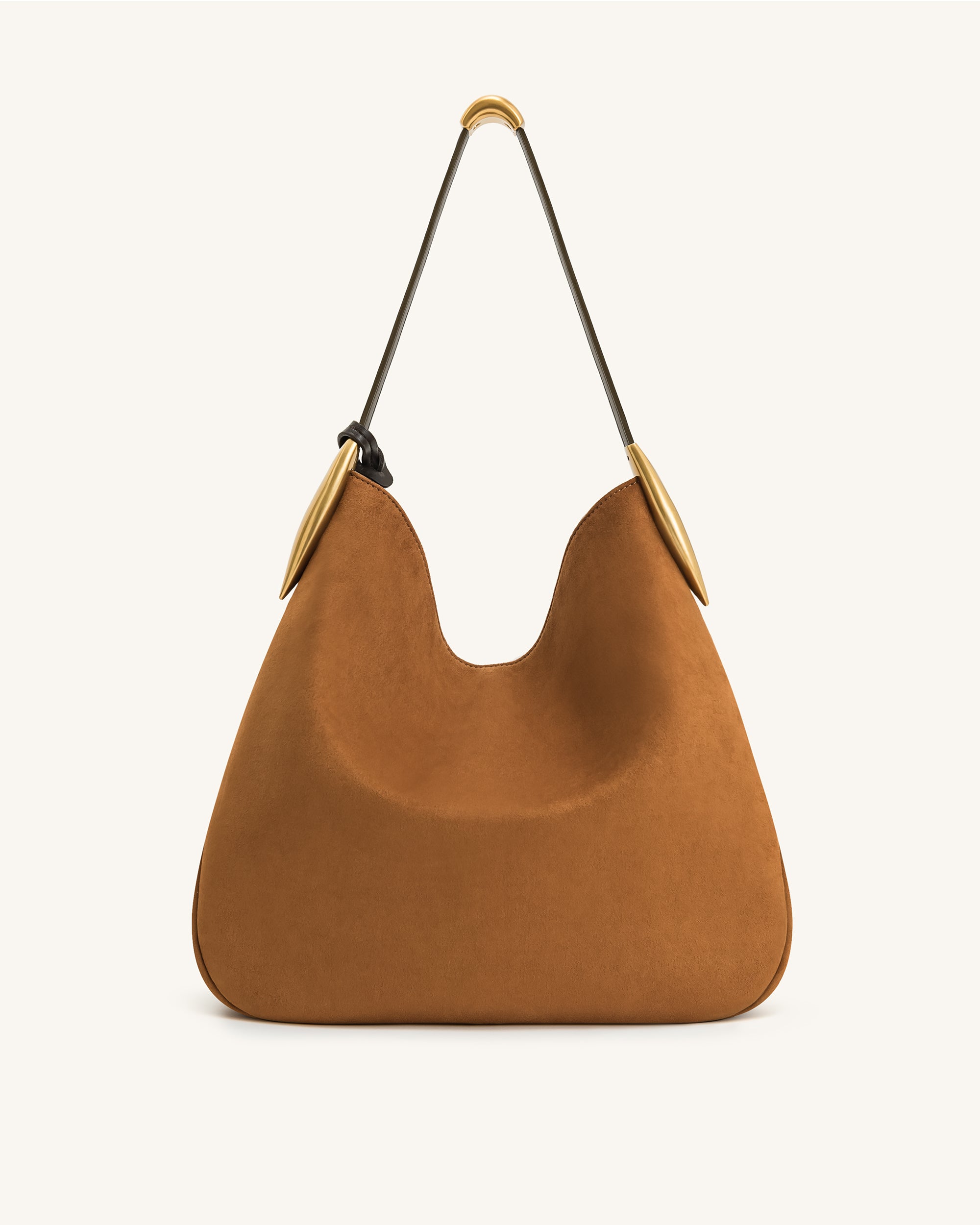 Nina Metal Charm Hobo Bag - Brown