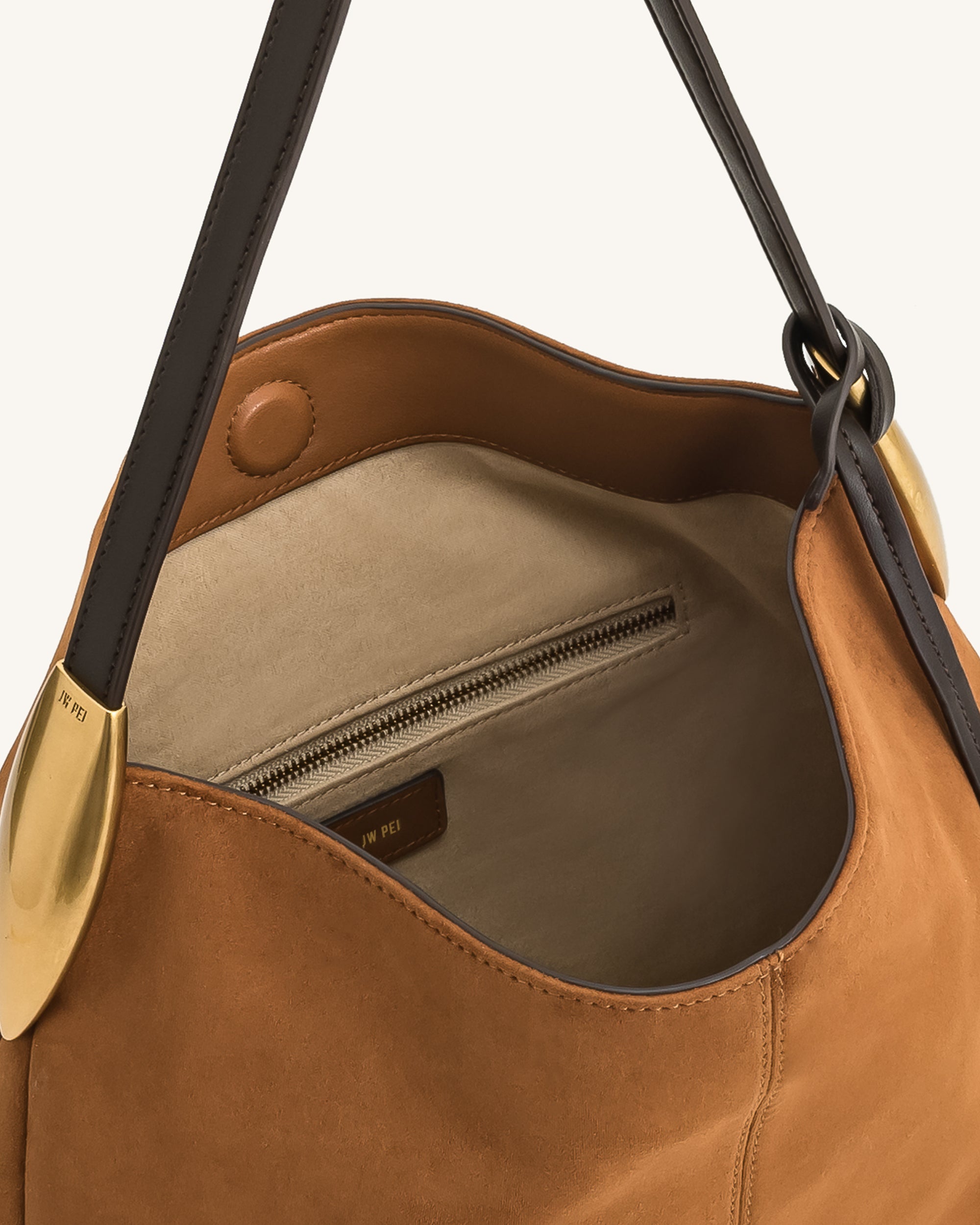 Nina Metal Charm Hobo Bag - Brown