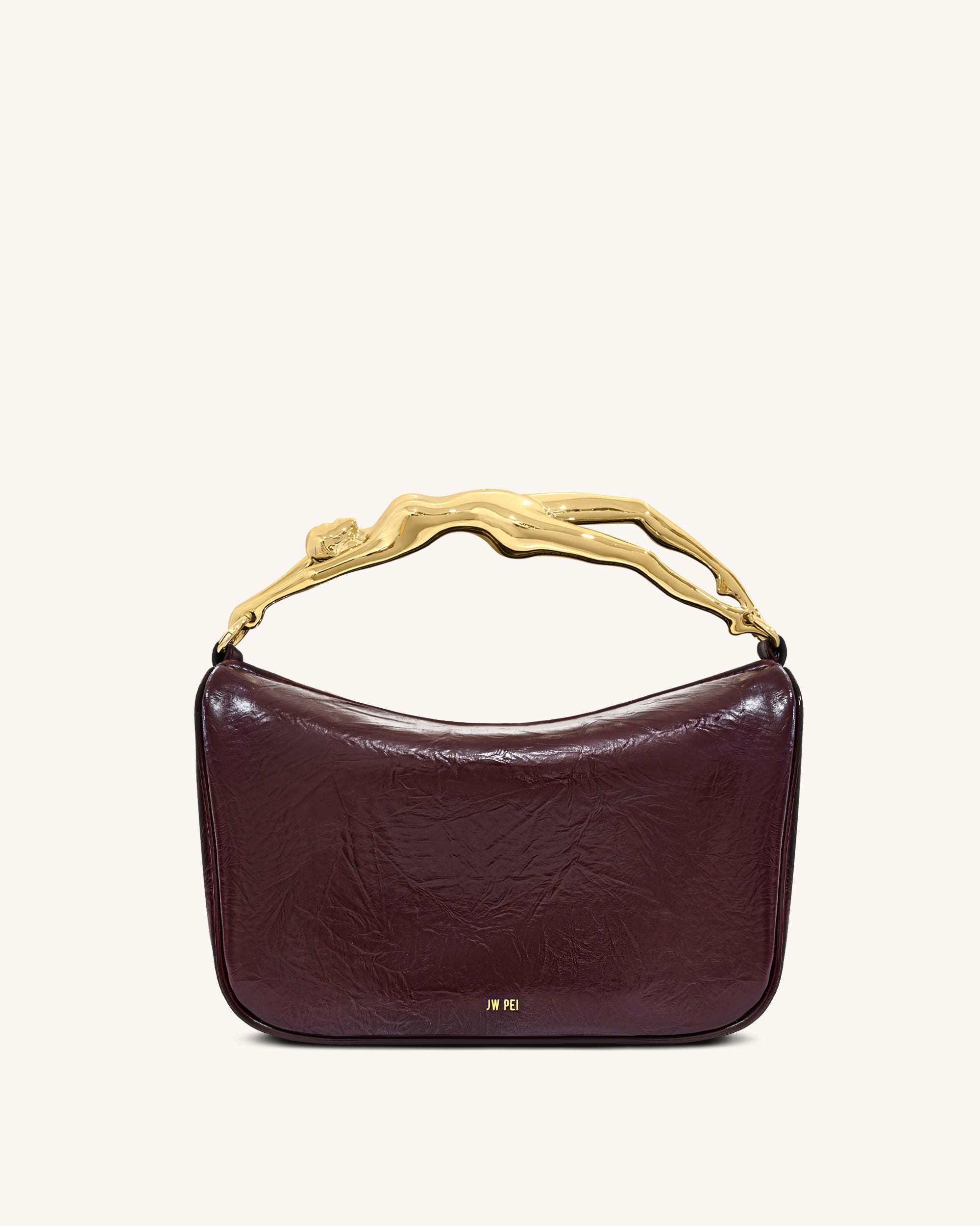 Jenny Human-shaped Handle Handbag - Deep Burgundy