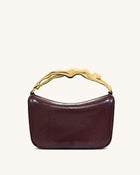 Jenny Human-shaped Handle Handbag - Deep Burgundy