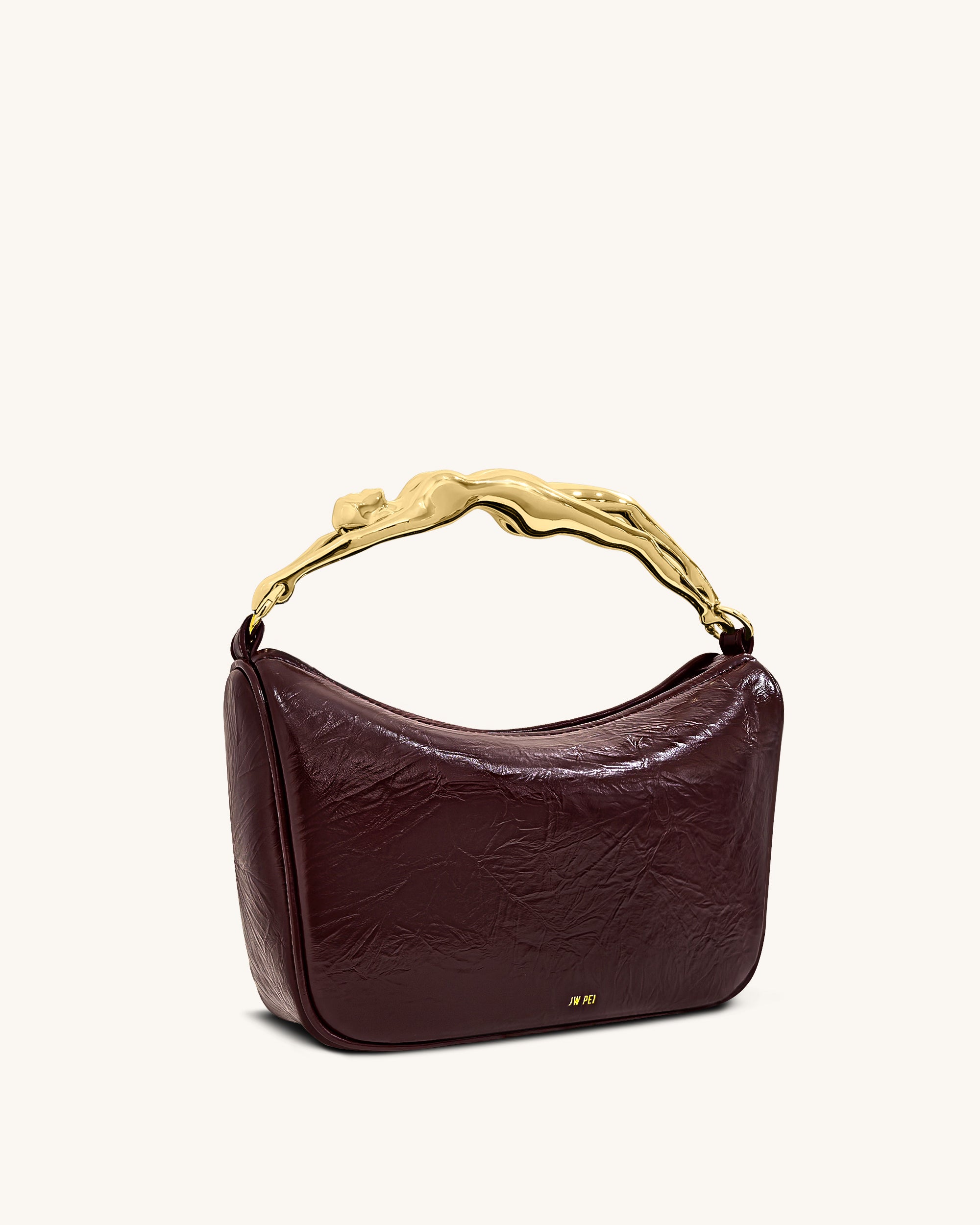 Jenny Human-shaped Handle Handbag - Deep Burgundy