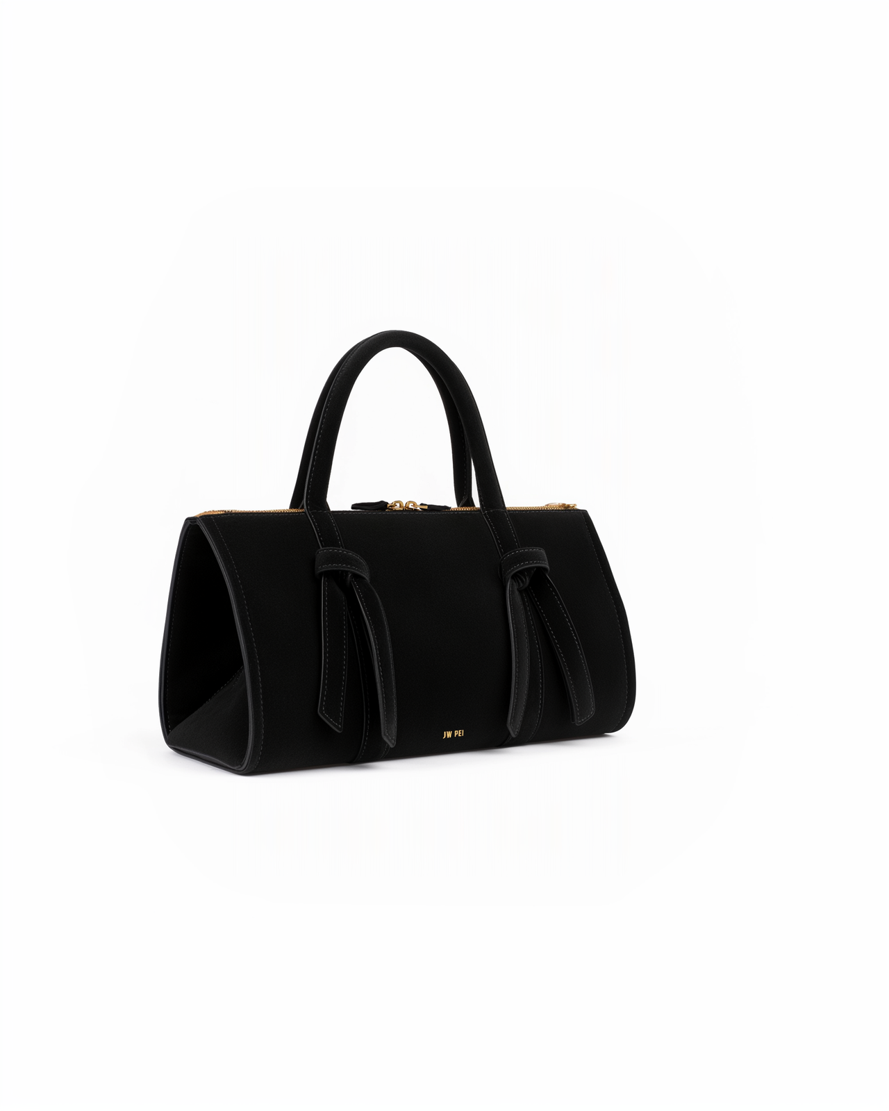 Sarah Suede Barrel Bag - Black