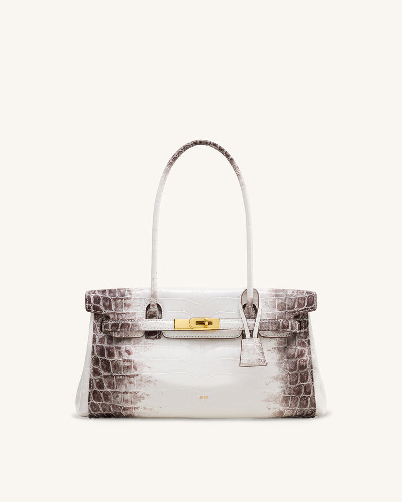 Yara Shoulder Bag - White Croc