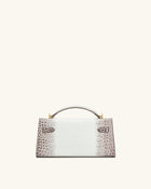 Noor Top Handle Bag - White Croc