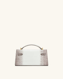Noor Top Handle Bag - White Croc