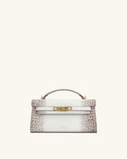 Noor Top Handle Bag - White Croc