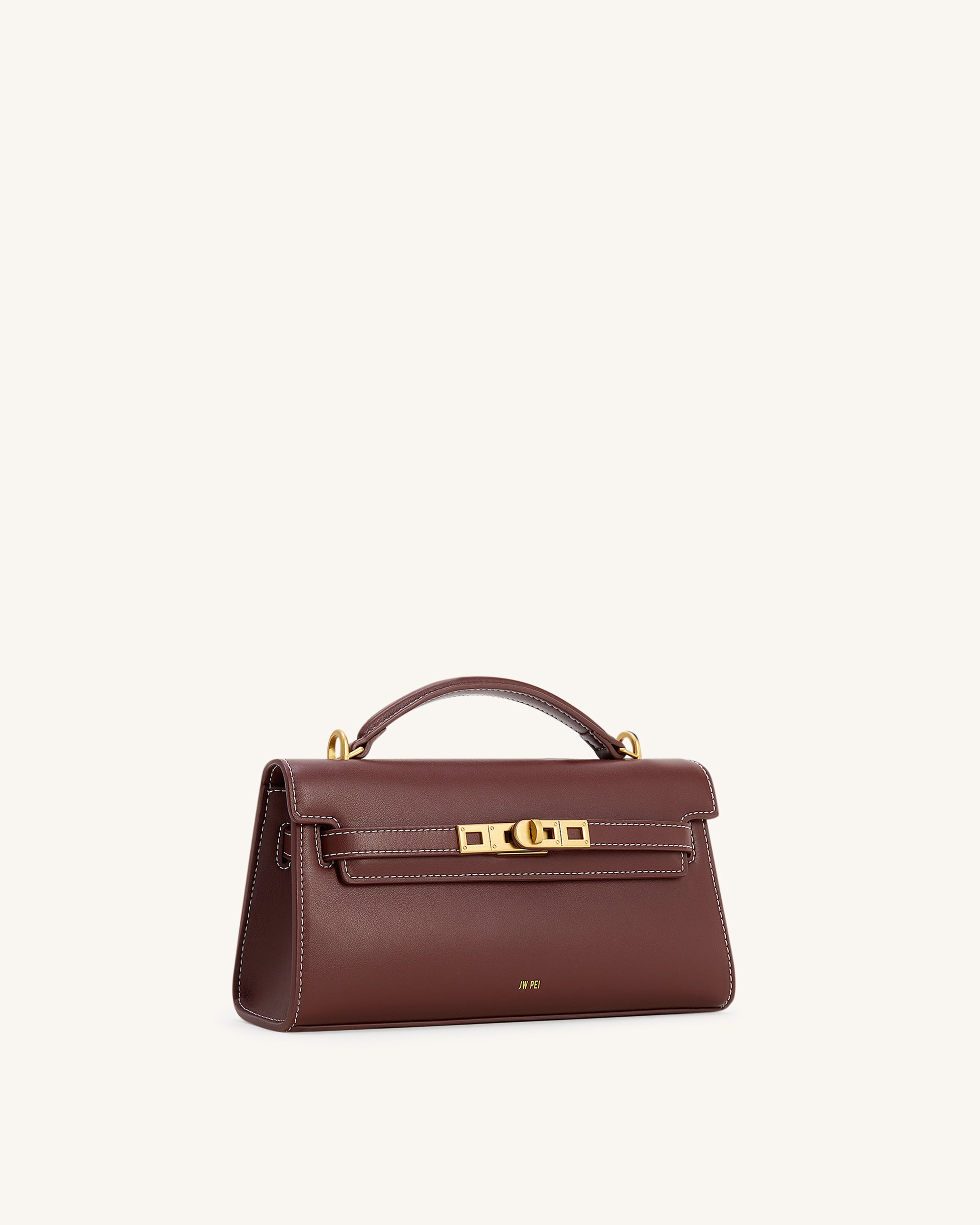 Noor Top Handle Bag - Reddish Brown