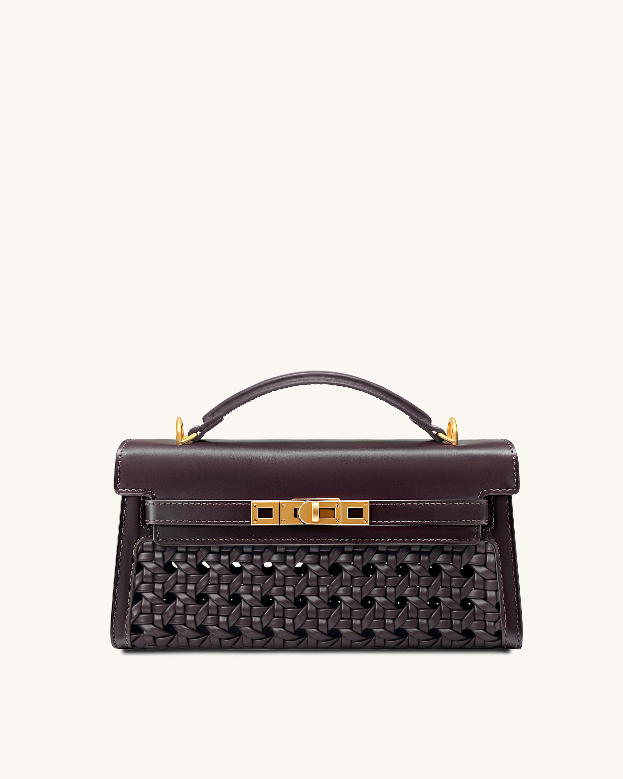 Noor Top Handle Bag - Dark Red
