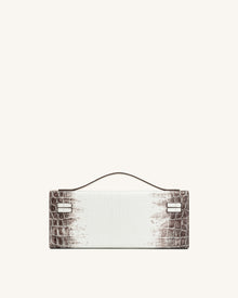 Bria Structured Top Handle Bag - White Croc