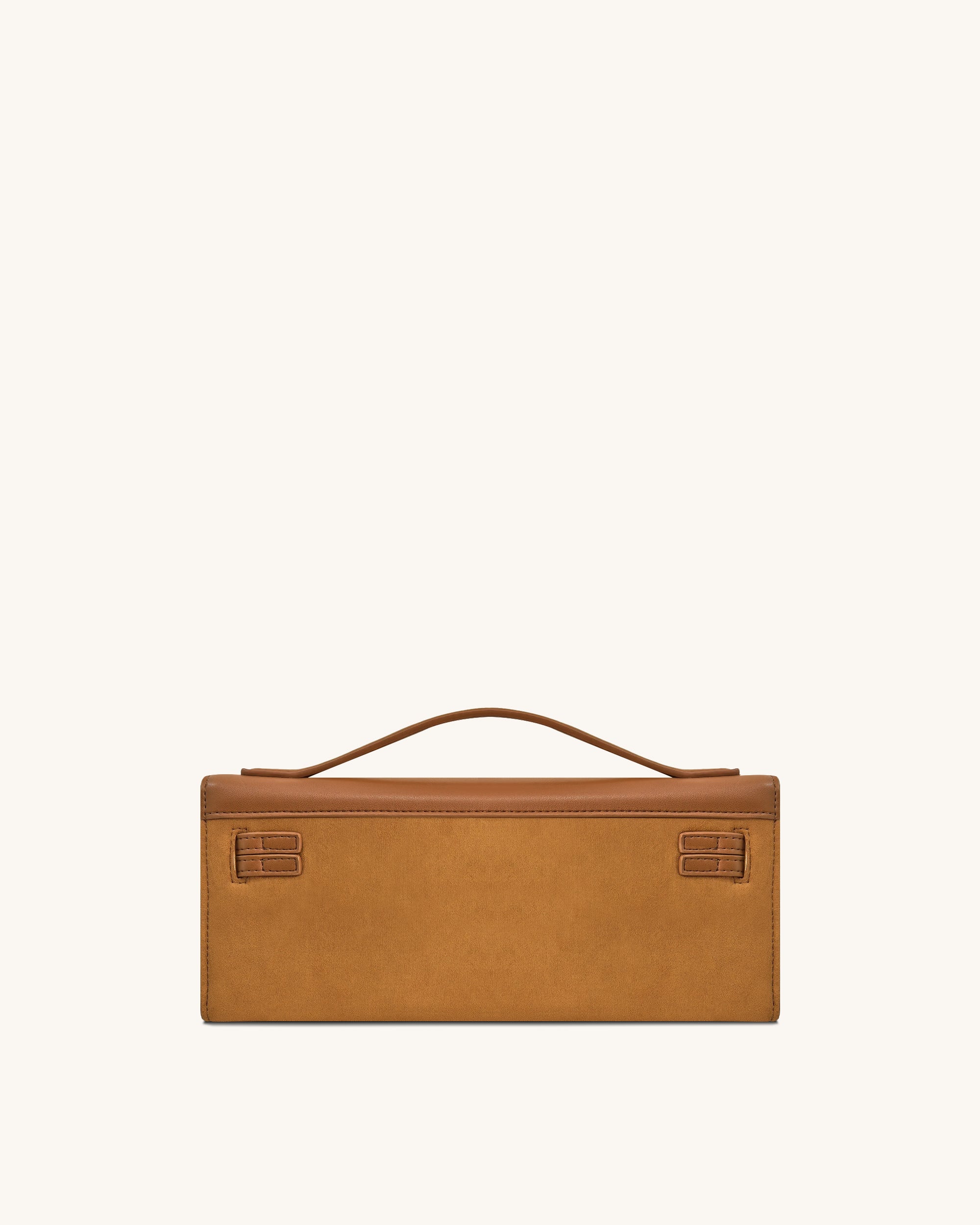 Bria Faux Suede Structured Top Handle Bag - Brown