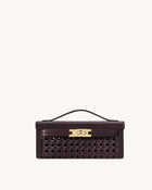 Bria Structured Top Handle Bag - Dark Red