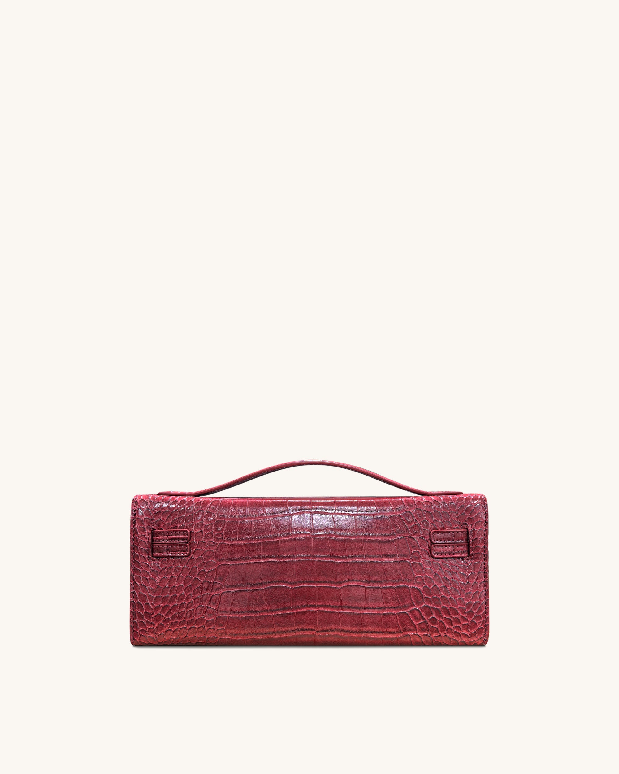 Bria Structured Top Handle Bag - Burgundy Croc