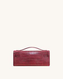 Bria Structured Top Handle Bag - Burgundy Croc