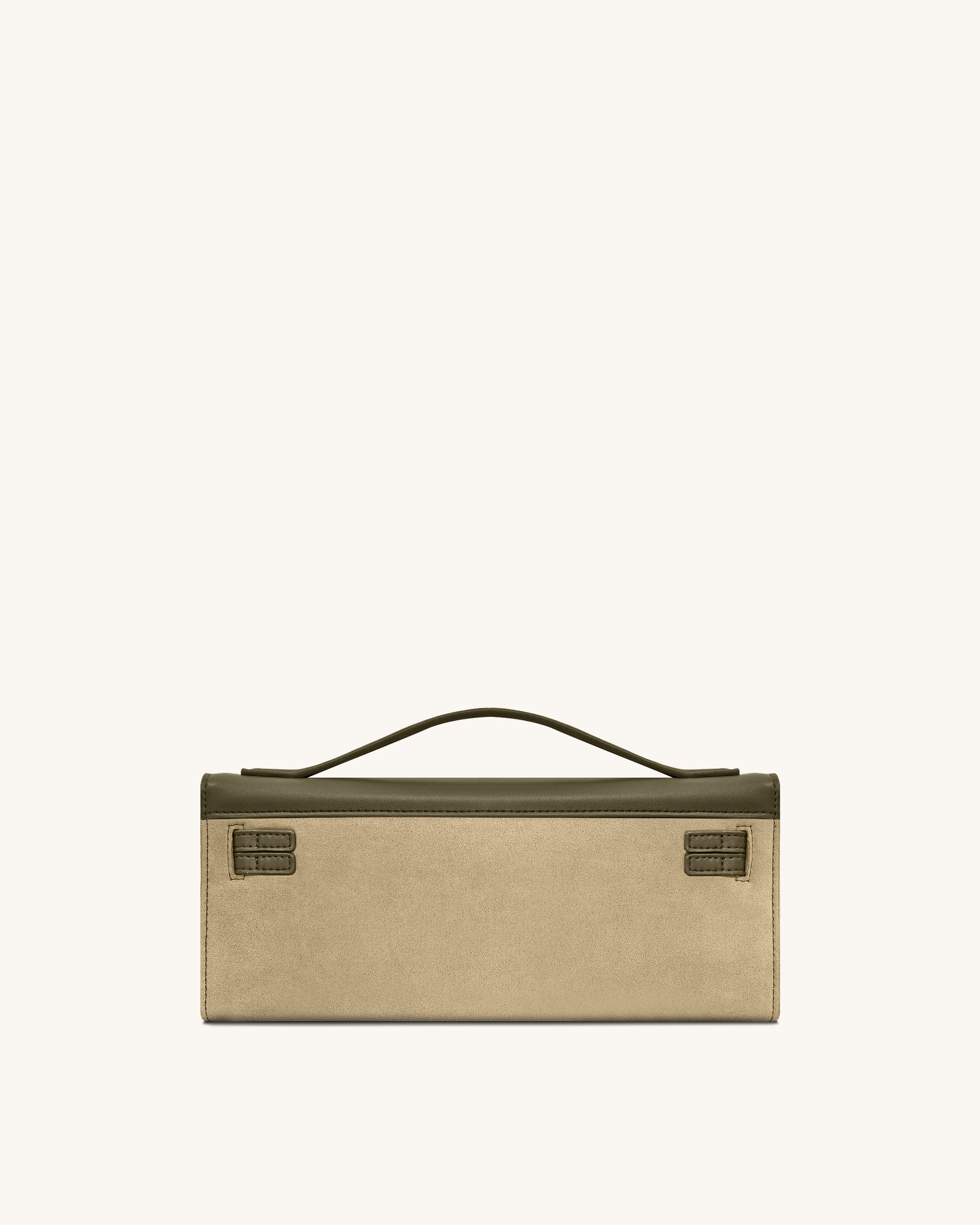 Bria Faux Suede Structured Top Handle Bag - Dark Olive