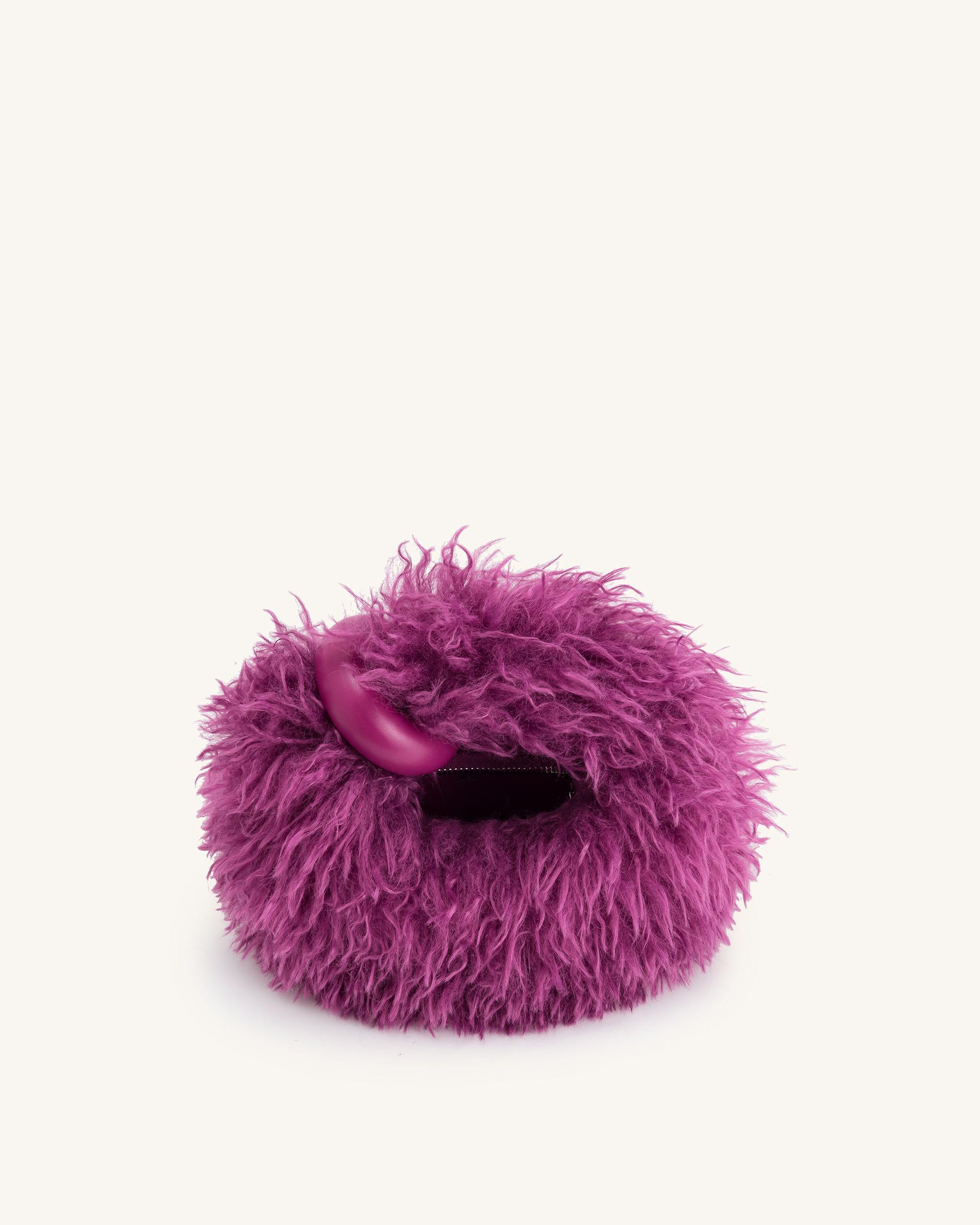 Abacus Faux Fur Mini Top Handle Bag - Purple