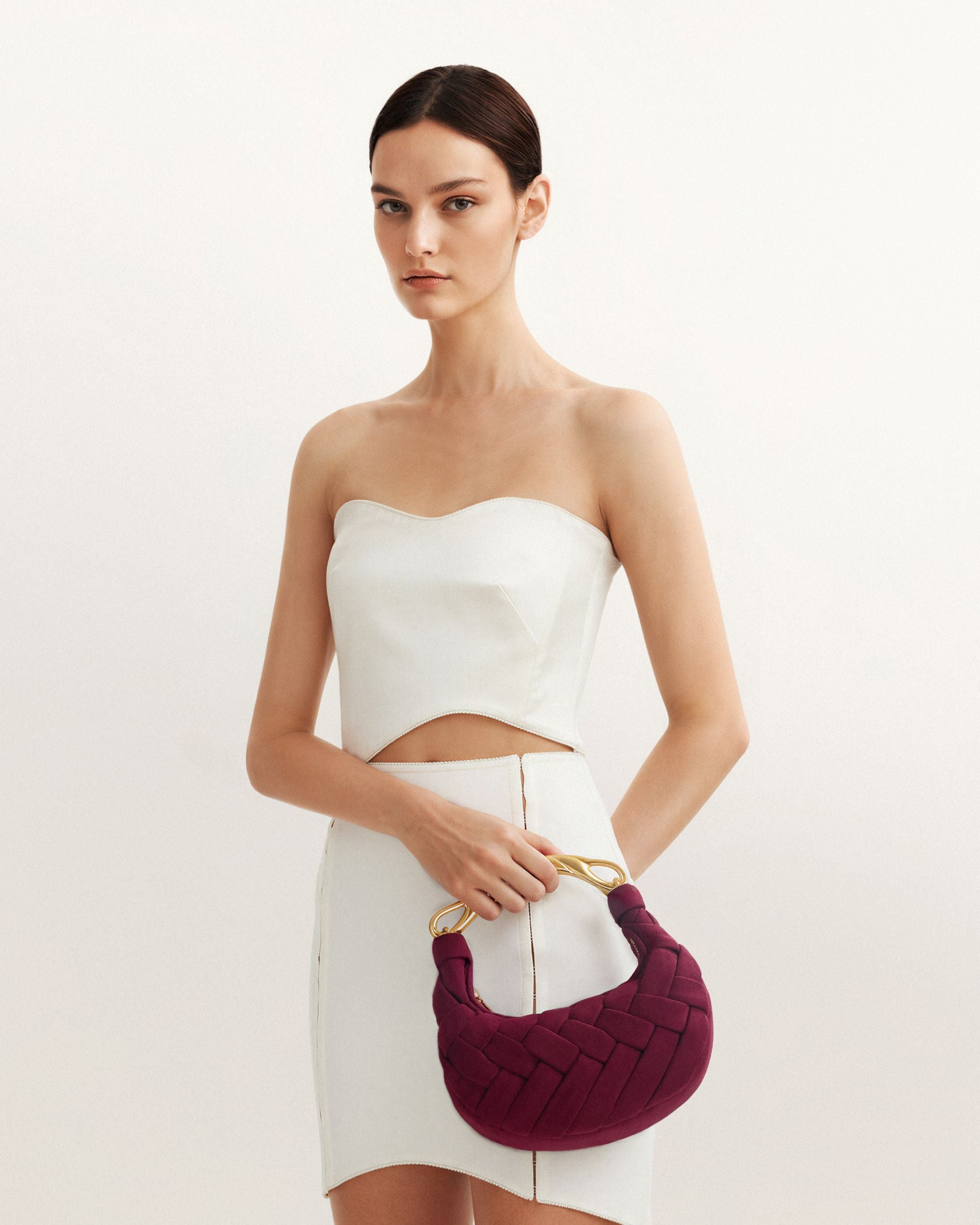 Orla Weave Handbag - Claret