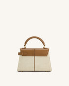 Elise Top Handle Bag - Brown Canvas