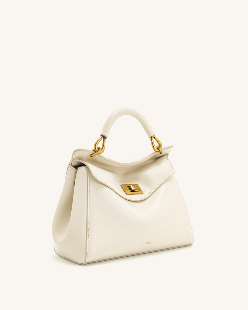 Lucia Classic Top Handbag - White