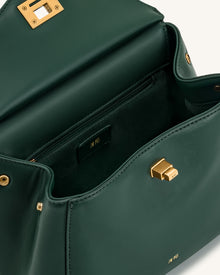 Lucia Classic Top Handbag - Dark Green