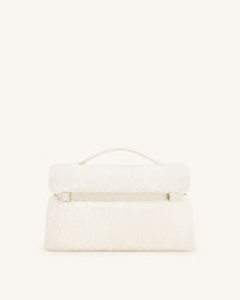 Thea Faux Fur Top Handle Bag - Cream