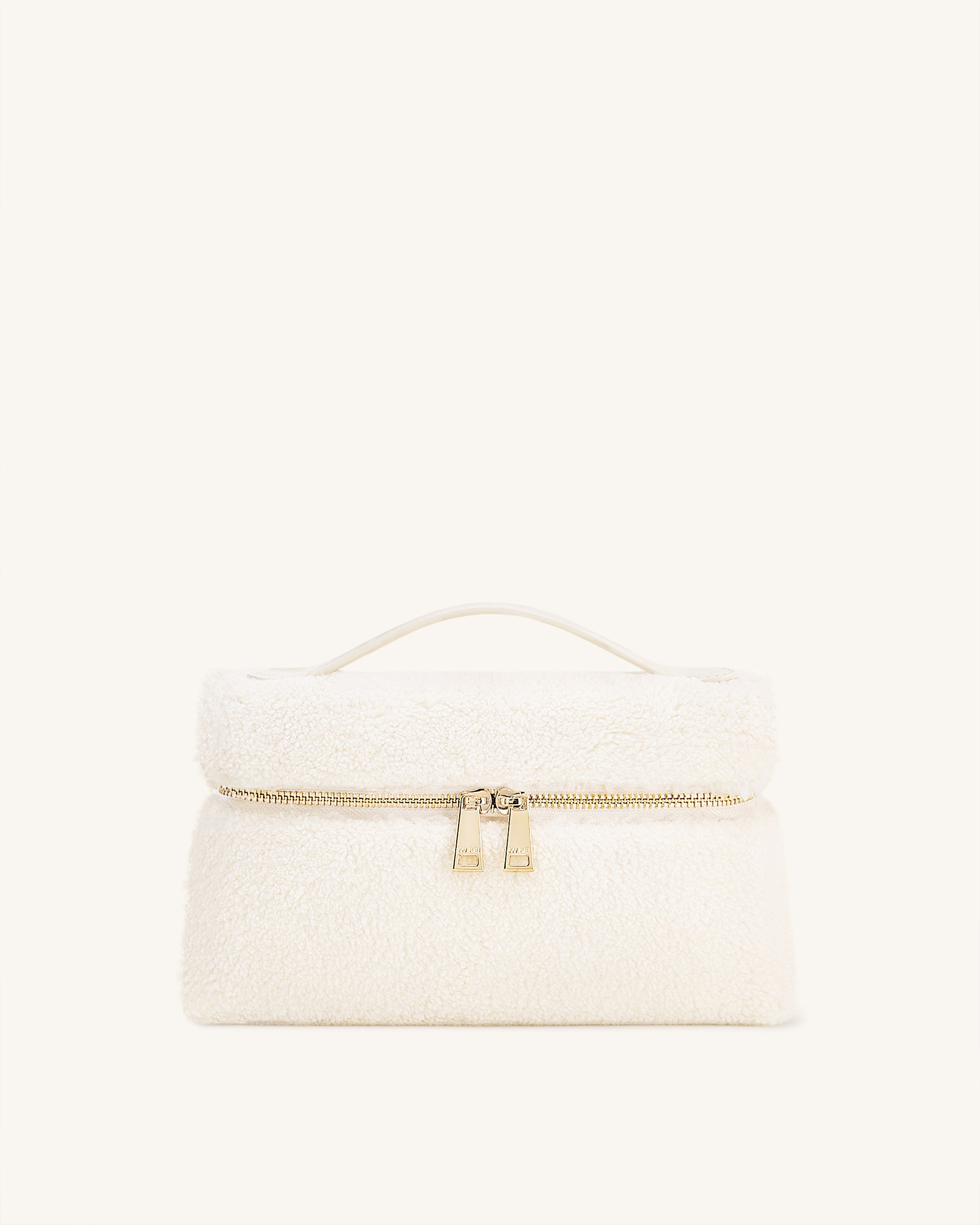 Thea Faux Fur Top Handle Bag - Cream