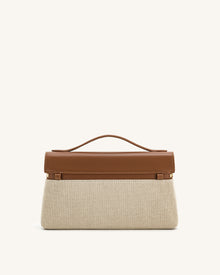 Thea Top Handle Bag - Brown Canvas