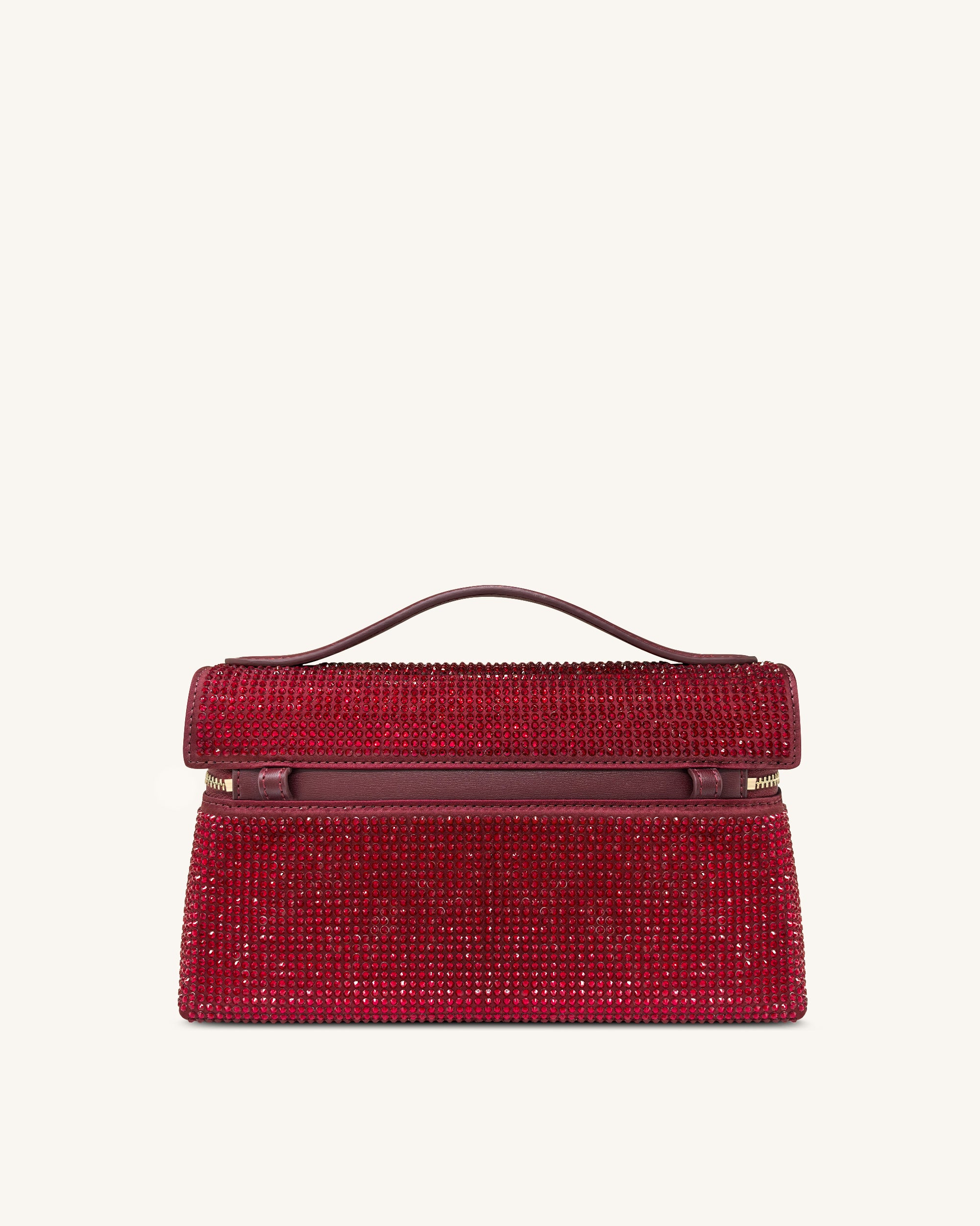 Thea Artificial Crystal Top Handle Bag - Red
