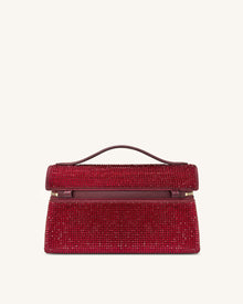 Thea Artificial Crystal Top Handle Bag - Red