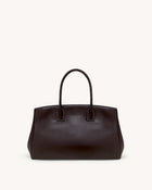 Ziva Metal Lock Decoration Tote Bag - Dark Brown