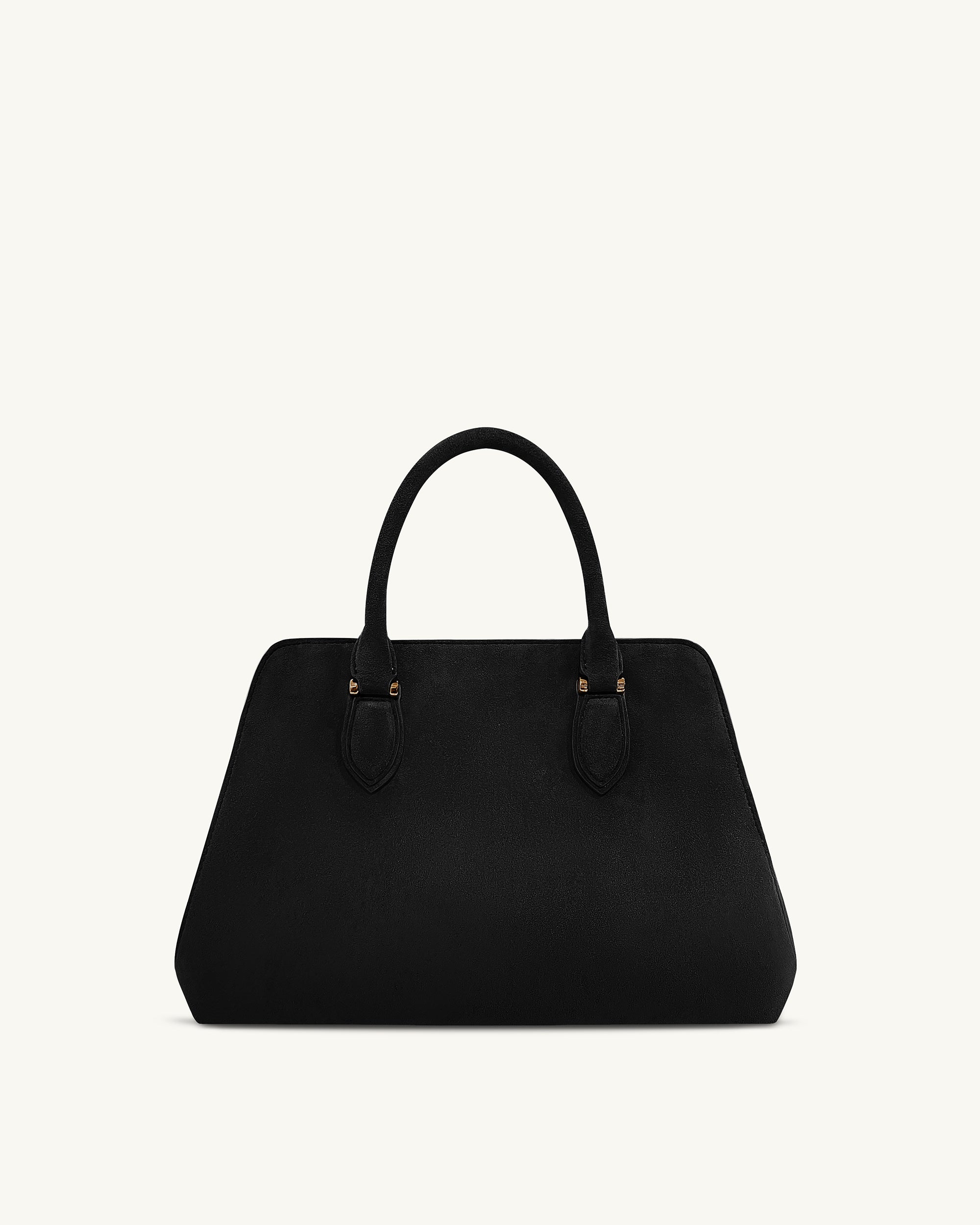 Lara Faux Suede Tote Bag - Black