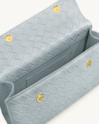 Keyla Weave Texture Top Handle Bag - Blue