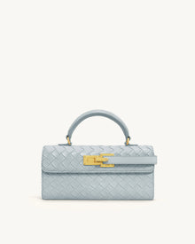 Keyla Weave Texture Top Handle Bag - Blue