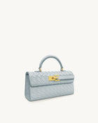 Keyla Weave Texture Top Handle Bag - Blue