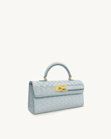 Keyla Weave Texture Top Handle Bag - Blue