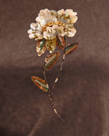 Mirage 3D Sequin Flower Tee - Earthy Brown