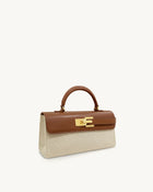 Keyla Top Handbag - Brown Canvas