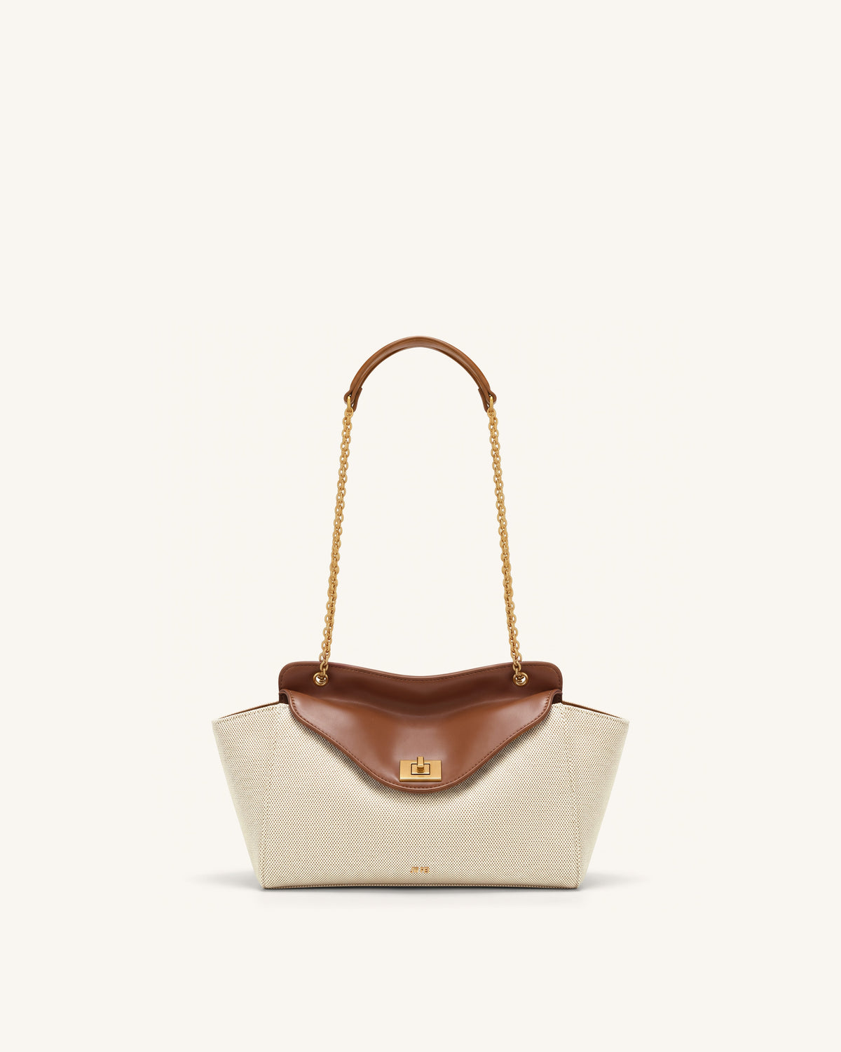 Lucia Envelope Chain Shoulder Bag - Brown Canvas