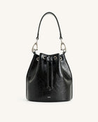 Yulia Crushed Bucket Bag - Black