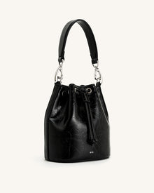 Yulia Crushed Bucket Bag - Black