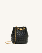 Yara Hand-Woven Bucket Bag - Black
