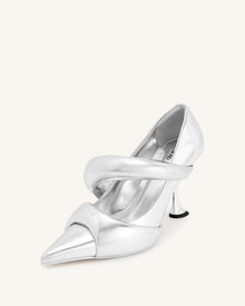 Sara Metallic Pumps - Silver