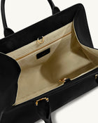 Lara Faux Suede Tote Bag - Black