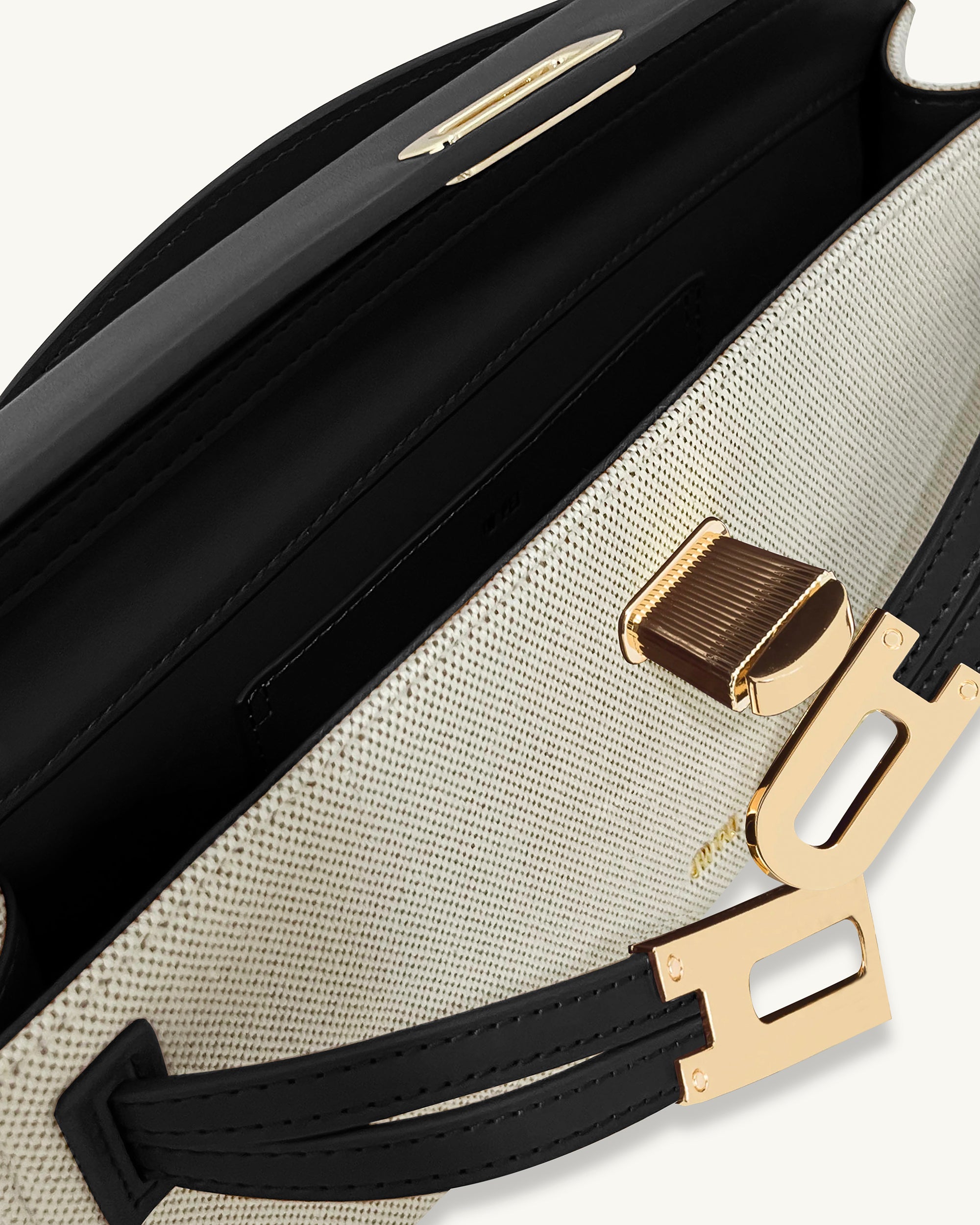 Bria Structured Top Handle Bag - Black Canvas