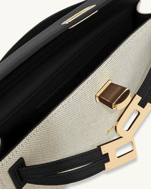 Bria Structured Top Handle Bag - Black Canvas