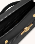 Lena Metal Rope Knot Top Handle Bag - Black