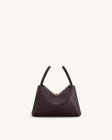 Maelle Dachshund Charm Double Handle Bag - Dark Brown