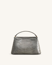 Carmen Top Handle Bag - Grey Croc