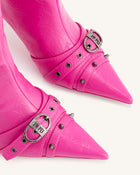 Nico Faux Fur Studded Boot - Bright Pink